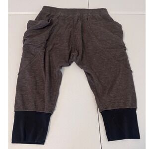 Psylo Ethno Punk Drop Crotch Harem Pants Charcoal Gray Cropped Joggers Size 2 L3